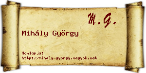 Mihály György névjegykártya