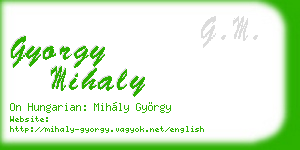 gyorgy mihaly business card